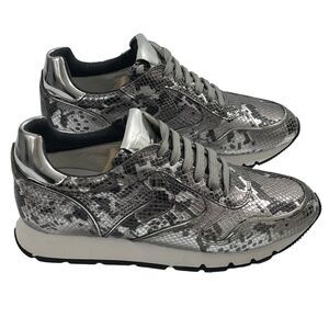 Silver Patterned Women's Sneakers